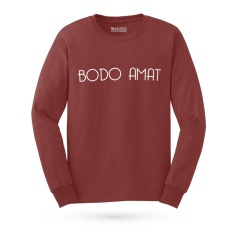 Walexa Kaos Distro BODO AMAT Promo Baju Kaos Murah Panjang - Marun